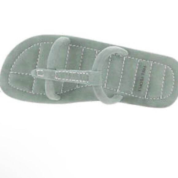 NIB New Free People Silver/Light Gray Hadden Leather Slip On Sandal Size 9 Boho - Picture 2 of 12